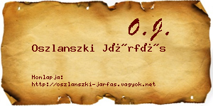 Oszlanszki Járfás névjegykártya